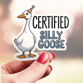 Gecertificeerde Domme Gans Vinyl Sticker
