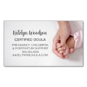 Gecertificeerde doula of verloskundige geboortecoa magnetisch visitekaartje (Voorkant)