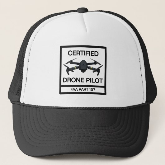 Gecertificeerde Dronepiloot™ Truckerhoed Verenigde Trucker Pet (Voorkant)