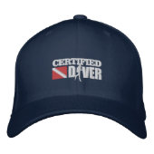 Gecertificeerde duiker 2 geborduurde Petten (Voorkant)