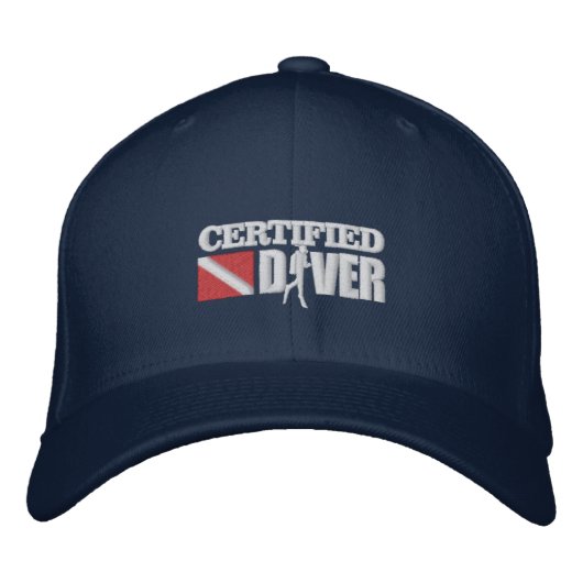 Gecertificeerde duiker 2 geborduurde Petten (Voorkant)