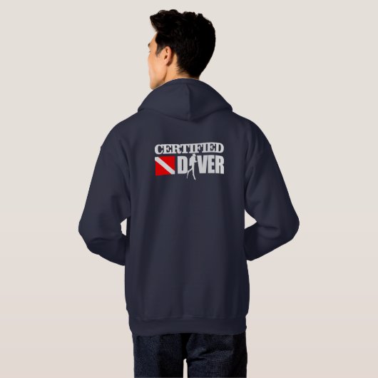 Gecertificeerde duiker 2 kleding hoodie (Achterkant volledig)