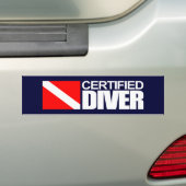 Gecertificeerde duiker 4 Bumpersticker (Op auto)