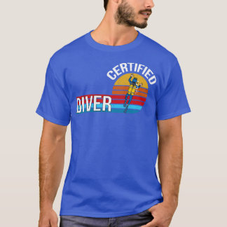 Gecertificeerde duiker retro functie titel t-shirt