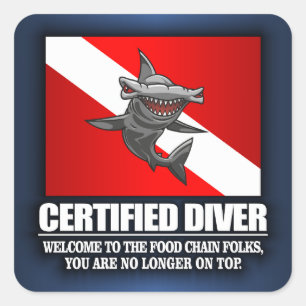 Gecertificeerde duiker (voedselketen) vierkante sticker