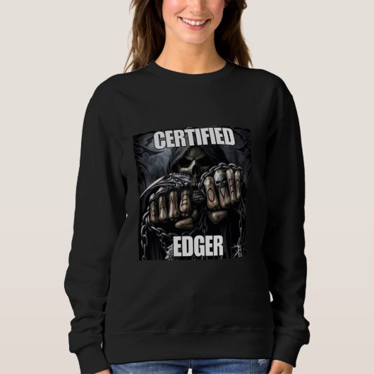 Gecertificeerde Edger Funny Cringe Hard Skeleton M Trui (Voorkant)