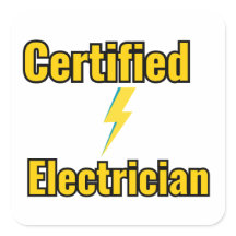 Gecertificeerde elektricien bliksemschicht sticker