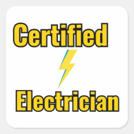 Gecertificeerde elektricien bliksemschicht sticker