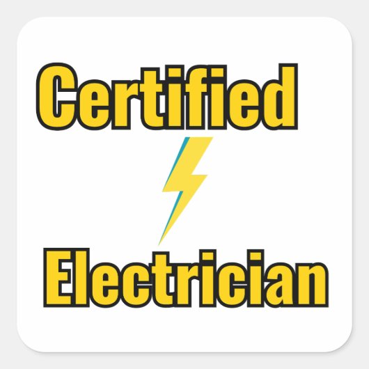 Gecertificeerde elektricien bliksemschicht sticker (Voorkant)