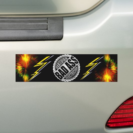 Gecertificeerde elektricien bumpersticker (Op auto)