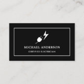 Gecertificeerde elektricien met zwarte en witte st visitekaartje (Voorkant)