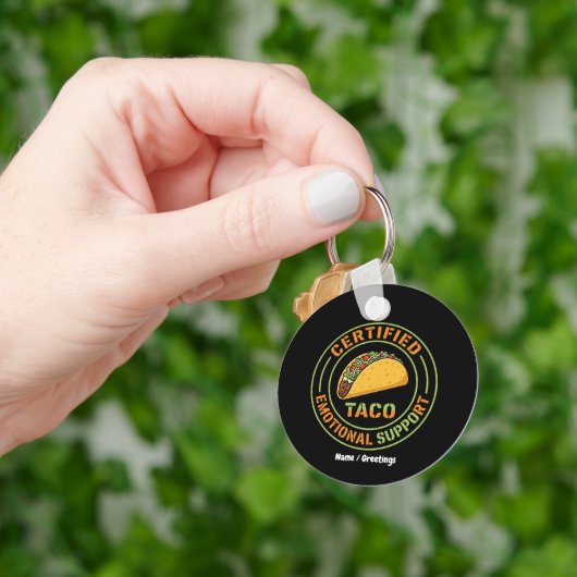 Gecertificeerde Emotionele Ondersteuning Taco Grap Sleutelhanger (Hand)