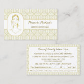 Gecertificeerde Esthetician White Gold Woman Afspr Afsprakenkaartje (Voorkant / Achterkant)