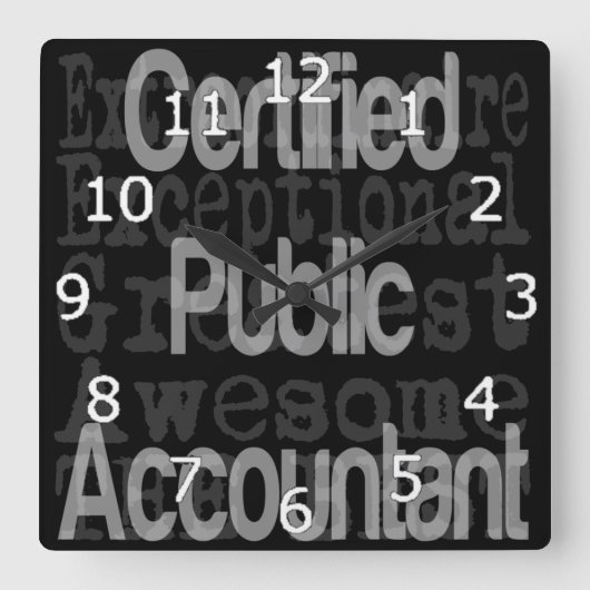 Gecertificeerde externe accountant vierkante klok (Voorkant)