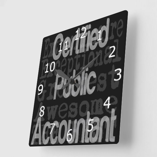 Gecertificeerde externe accountant vierkante klok (Hoek)
