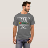 Gecertificeerde externe piloot Faa Part 107-certif T-shirt (Voorkant volledig)