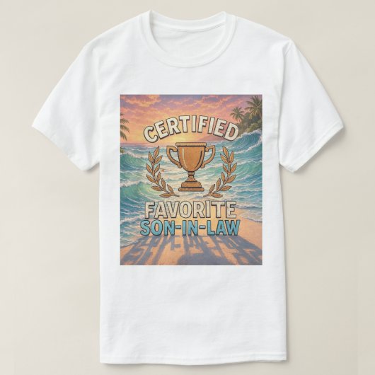 Gecertificeerde favoriete schoonzoon t-shirt (Design voorkant)