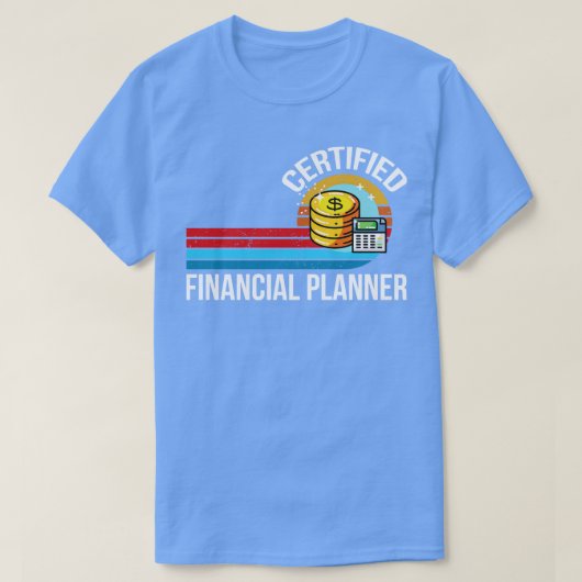 Gecertificeerde financiële planner retro t-shirt (Design voorkant)