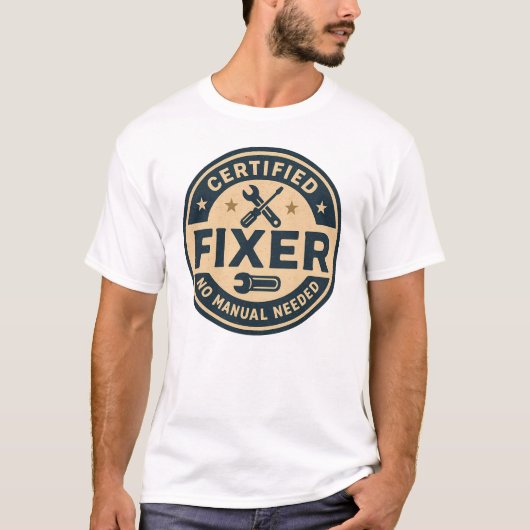 Gecertificeerde Fixer –  Repair Badge T-shirt (Voorkant)