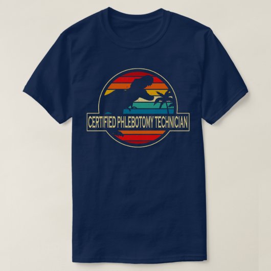 Gecertificeerde flebotomie-technicus Dinosaur T-shirt (Design voorkant)