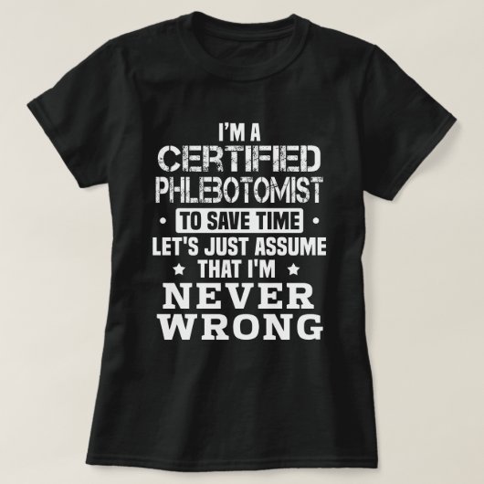 Gecertificeerde flebotomist t-shirt (Design voorkant)