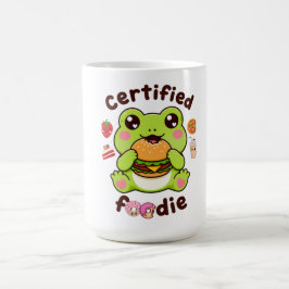 Gecertificeerde Foodie Lieve Kawaii Kikker Eet Ham Koffiemok