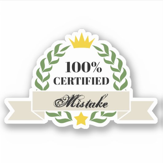  gecertificeerde fout retro banner sticker (Voorkant)