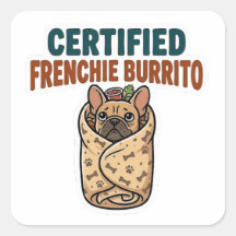 Gecertificeerde Franse Bulldog Burrito Sticker
