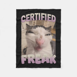 Gecertificeerde Freak Cat Meme Aanstootgevende Mem Fleece Deken