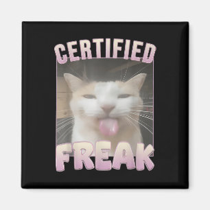 Gecertificeerde Freak Cat meme Aanstootgevende mem Magneet