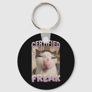 Gecertificeerde Freak Cat Meme Aanstootgevende Mem Sleutelhanger