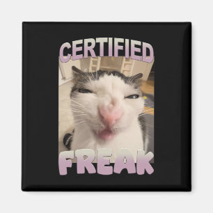 Gecertificeerde Freak Cat Meme Funny Pet Humor Magneet
