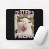 Gecertificeerde Freak Cat Meme Funny Pet Humor Muismat (Met muis)