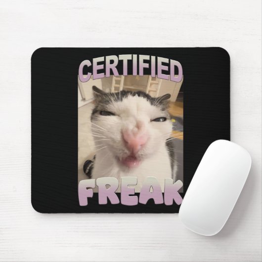 Gecertificeerde Freak Cat Meme Funny Pet Humor Muismat (Met muis)