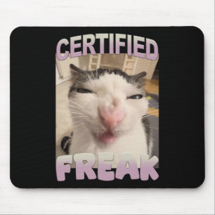 Gecertificeerde Freak Cat Meme Funny Pet Humor Muismat