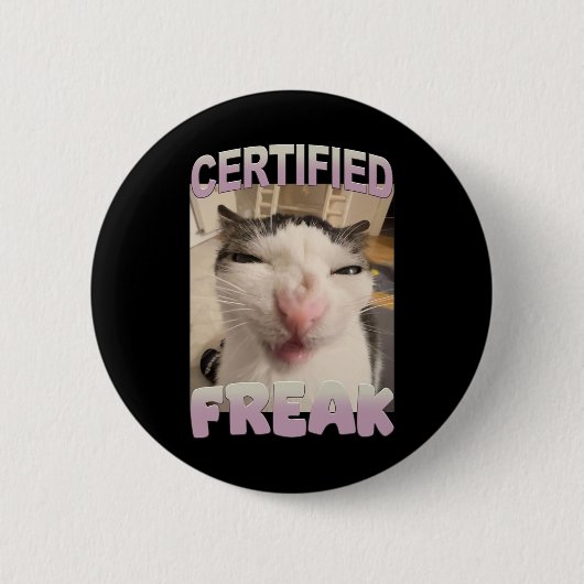 Gecertificeerde Freak Cat Meme Funny Pet Humor Ronde Button 5,7 Cm (Voorkant)