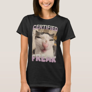 Gecertificeerde Freak Cat Meme Funny Pet Humor T-shirt