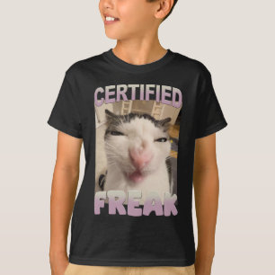 Gecertificeerde Freak Cat Meme Funny Pet Humor T-shirt