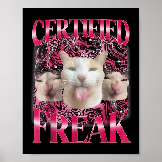 Gecertificeerde Freak Eat Cement Vervloekte Kat Gr Poster (Voorkant)