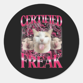 Gecertificeerde Freak Eat Cement Vervloekte Kat Gr Ronde Sticker