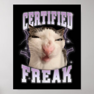 Gecertificeerde freak eet cement vervloekte kat gr poster