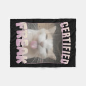 Gecertificeerde Freak Funny Cat Meme Fleece Deken (Voorkant (Horizontaal))