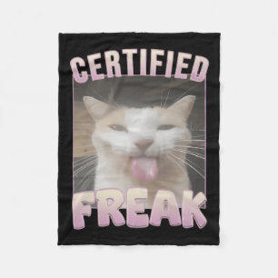 Gecertificeerde Freak Funny Cat Meme Fleece Deken