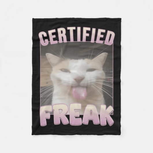 Gecertificeerde Freak Funny Cat Meme Fleece Deken (Voorkant)