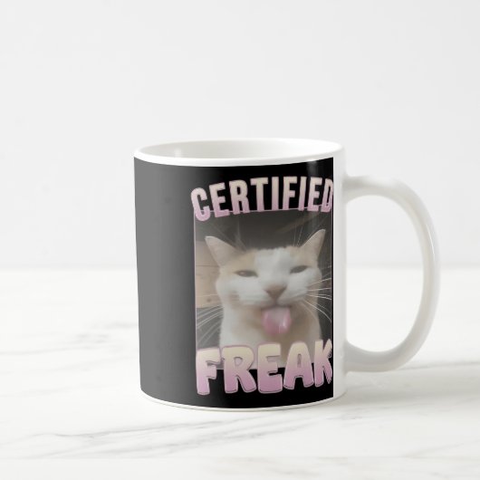 Gecertificeerde Freak Funny Cat Meme Koffiemok (Rechts)