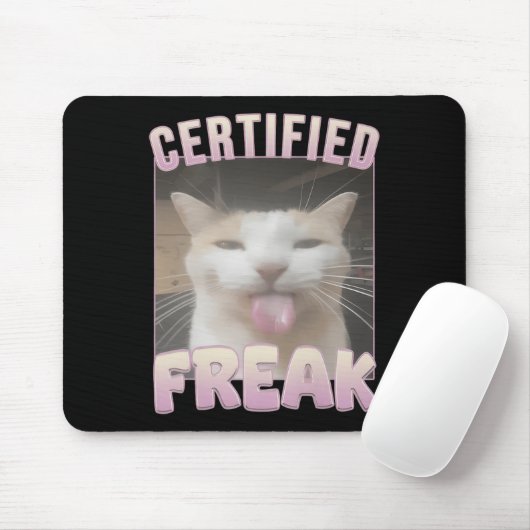 Gecertificeerde Freak Funny Cat Meme Muismat (Met muis)