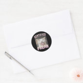Gecertificeerde Freak Funny Cat Meme Ronde Sticker (Envelop)