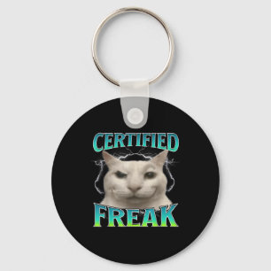 Gecertificeerde Freak Funny Cat Meme Vervloekt Gek Sleutelhanger