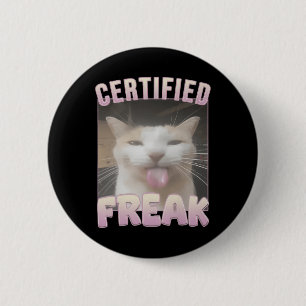 Gecertificeerde freak grappige kat meme ronde button 5,7 cm