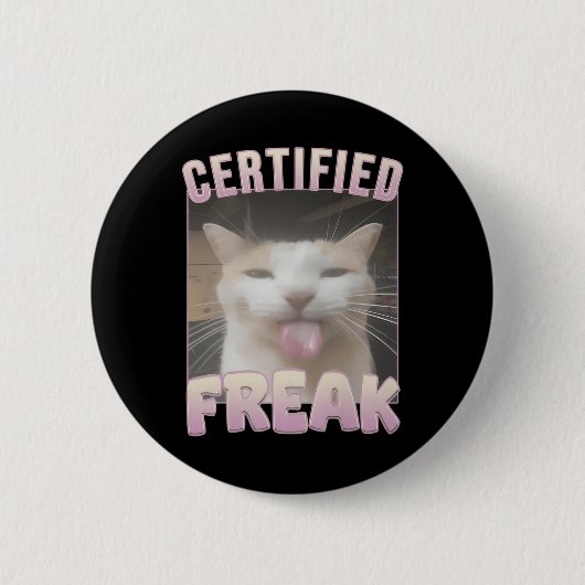 Gecertificeerde freak grappige kat meme  ronde button 5,7 cm (Voorkant)
